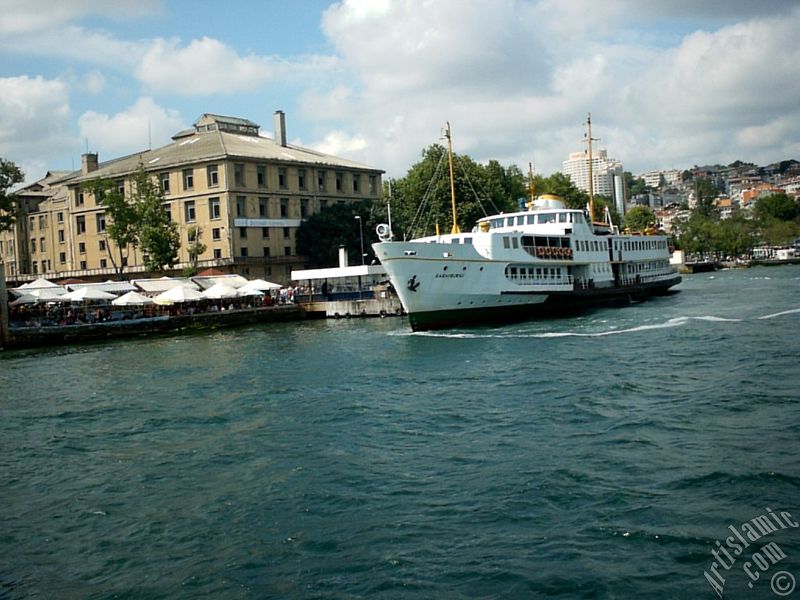 View of Besiktas coast from the Bosphorus in Istanbul city of Turkey.
