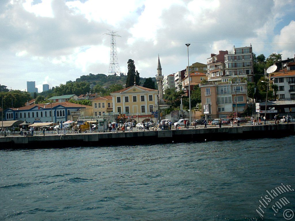 View of Arnavutkoy coast from the Bosphorus in Istanbul city of Turkey.
