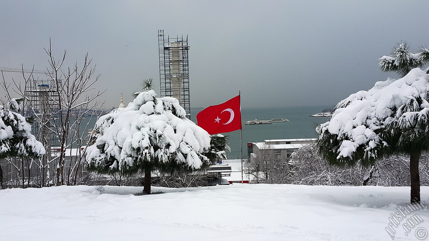 Special winter and snow photos taken in February 2015 in Fatih, Zeyrek, Persembe Pazari, Eminonu, Karakoy, Cihangir, Findikli, Kabatas districts of Istanbul city of Turkey.
