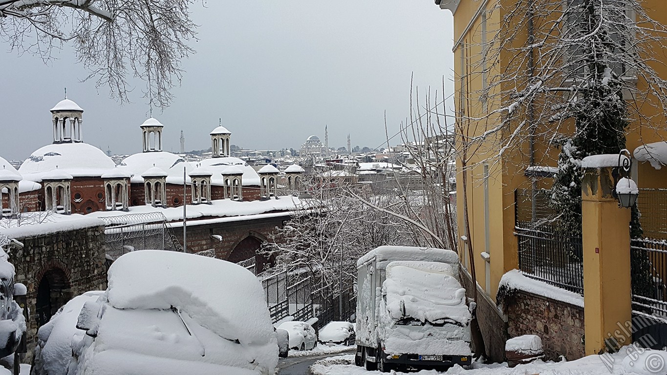 Special winter and snow photos taken in February 2015 in Fatih, Zeyrek, Persembe Pazari, Eminonu, Karakoy, Cihangir, Findikli, Kabatas districts of Istanbul city of Turkey.
